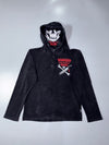 Yakuza Clothing Skull  Quarter-Zip Hoodie With Skull mask Black (M)