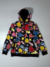 Mak Ernet All-Over Graphic Zip-Up Hoodie Jacket Black Multi (M)