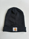 Vintage Carhartt Black Classic Logo Patch Beanie (H-11 inches/W-18)