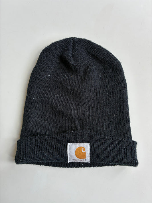 Vintage Carhartt Black Classic Logo Patch Beanie (H-11 inches/W-18)