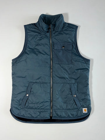 Carhartt Reversible Quilted Vest – Navy / Buffalo Plaid Flannel (S)
