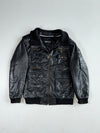 Vintage Dimitri Black Leather Cargo Bomber Jacket (XL)