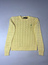 Polo Ralph Lauren Pastel Yellow Cable Knit Cotton Sweater (S)