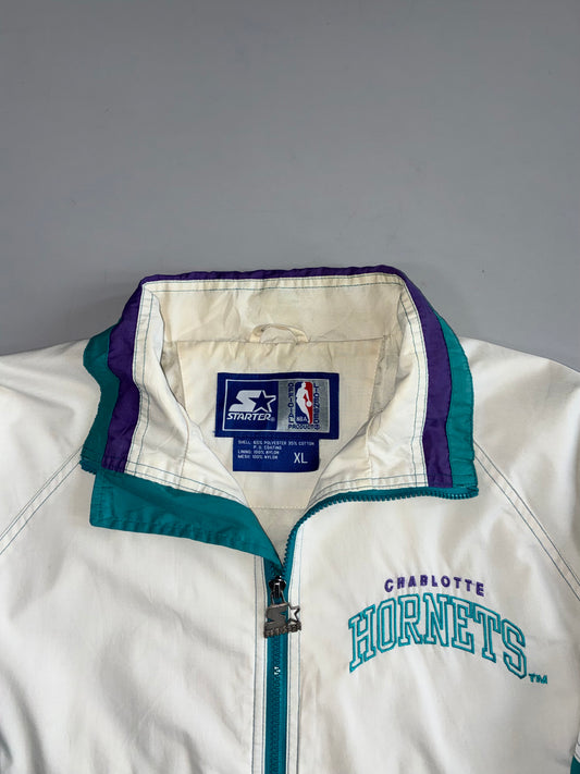 Vintage 90s Starter Charlotte Hornets NBA Windbreaker Jacket (XL/XXL)