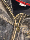 Vintage Bikers Leather Jacket Motorcycle Jacket | Heavyweight Moto Jacket (2XL)
