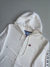 Tommy Jeans Sleeve Spellout Zip-Up Hoodie – White(L)
