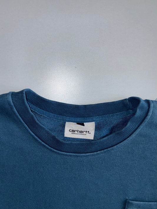 Carhartt WIP | “S/S Pocket” Loose Fit Long Sleeve Tee | Steel Blue (XL)