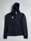 Adidas | Black Zip Hoodie White Trim (S)