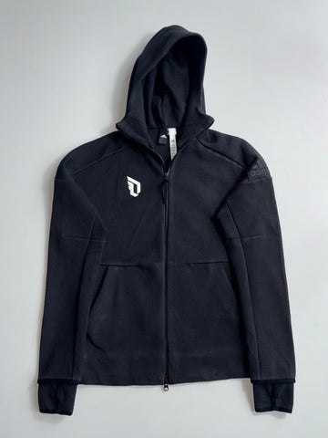 Adidas | Black Zip Hoodie White Trim (S)