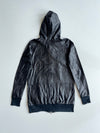Meatpacking D. Black Leather Hooded Zip Jacket(S)