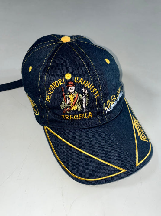 Vintage Linea Effe Pescatori Cannisti Trecella Navy Embroidered Fishing Cap – Italian (Adjustable)