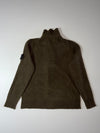 Stone Island Button Mock Neck Wool Knit – Olive Green (M/L)