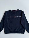 Tommy Hilfiger Essential Logo Black Crewneck Sweatshirt(M)