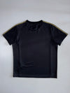 Adidas 3-Stripe Performance Tee – Black & Gold (M)