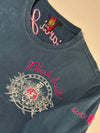 Japanese Oniarai “Black Soul” Embroidered Long Sleeve Tee – Navy – (XL)