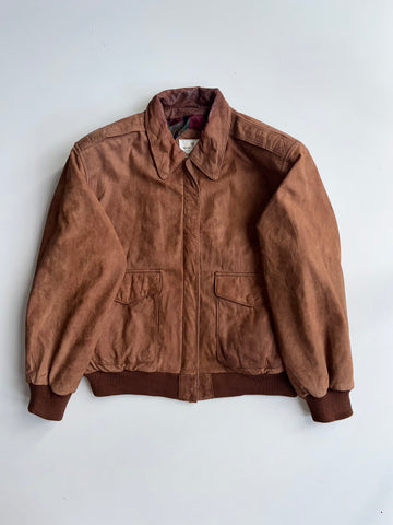Vintage Premium Suede Leather Bomber Jacket (M)