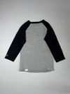 Champion Authentic Raglan 3/4 Sleeve Baseball Tee, Grey/Black (XS)