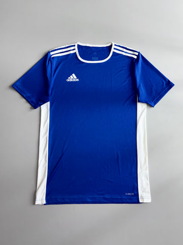 Adidas Climalite Football Jersey Blue White Stripes (M)