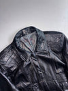 Vintage Italian | Black Leather Bomber Jacket 70s (L)