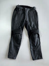 Rev’it! Black Leather Motorcycle Pants with CE Knee Protection & Stretch Panels (W-34/L-40)