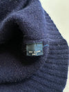 Vintage Polo Ralph Lauren Lambswool Cardigan with Leather Buttons – Navy (L)