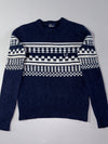 Fred Perry Fair Isle Geometric Knit Sweater – Navy (XS)