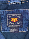 Route 66 Denim & Cream Varsity Jacket Leather Sleeves (2XL)