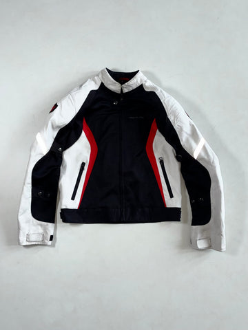 Maxler Mesh Motorcycle Riding Jacket – White/Black/Red (XS)