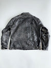 Triumph Original Distressed Pure Leather Biker Jacket | Union Jack Badge | Racing Stripes | Quilted Lining (2XL)