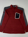 The Redface Trekking Red Herringbone Panel Half-Zip Fleece Pullover (M)