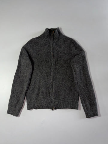 Vintage 90s Polo by Ralph Lauren Charcoal Full Zip Knit Sweater (S)