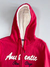 Hang Ten “Authentic San Diego” Sherpa-Lined Zip Hoodie (Fur Inside)(S)