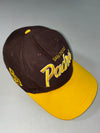 47 Brand San Diego Padres Script Brown & Gold Snapback – Green Underbrim (Adjustable)