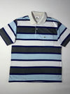 Lacoste Made in France Vintage Striped Pocket Polo Shirt – Blue/Grey (XL)