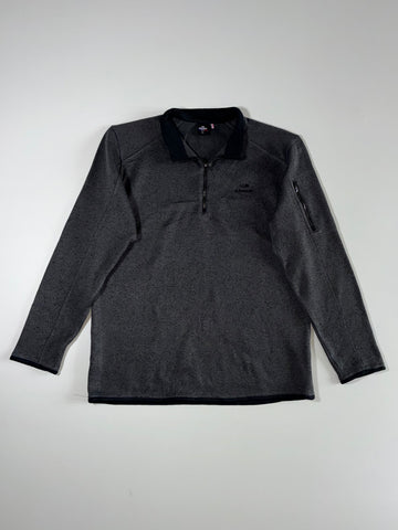Eider French Alpine Quarter-Zip Fleece Pullover  Charcoal Grey Black (L)