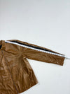 Vintage Netmen's Tan Striped Faux Leather Racer Jacket (L)
