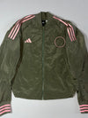 Adidas | Olive Green Pink Stripe Bomber Jacket (S)