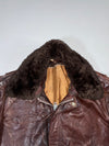 Vintage Distressed Premium Bomber (Detechable Collar) Leather Jacket (L)