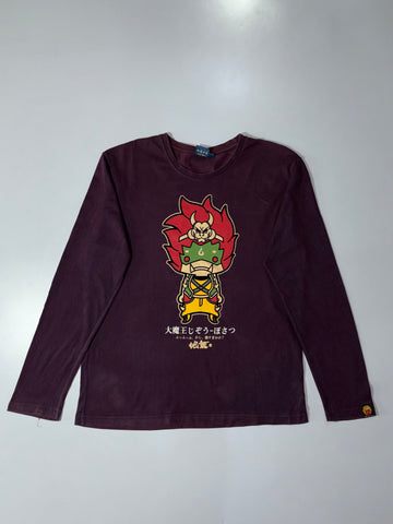 Big Train Osaka “Jizo-Bosatsu” Graphic Long Sleeve Tee  Maroon, (L)