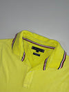 Tommy Hilfiger Lime Yellow Tipped Collar Polo – Organic Cotton Slim Fit (L)