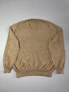 Vintage 90s Polo by Ralph Lauren Camel V-Neck Sweater – Crest Sleeve Patch (XL)