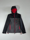 Superdry Windtrekker Softshell Fleece Hooded Jacket Black/Grey/Red (S)