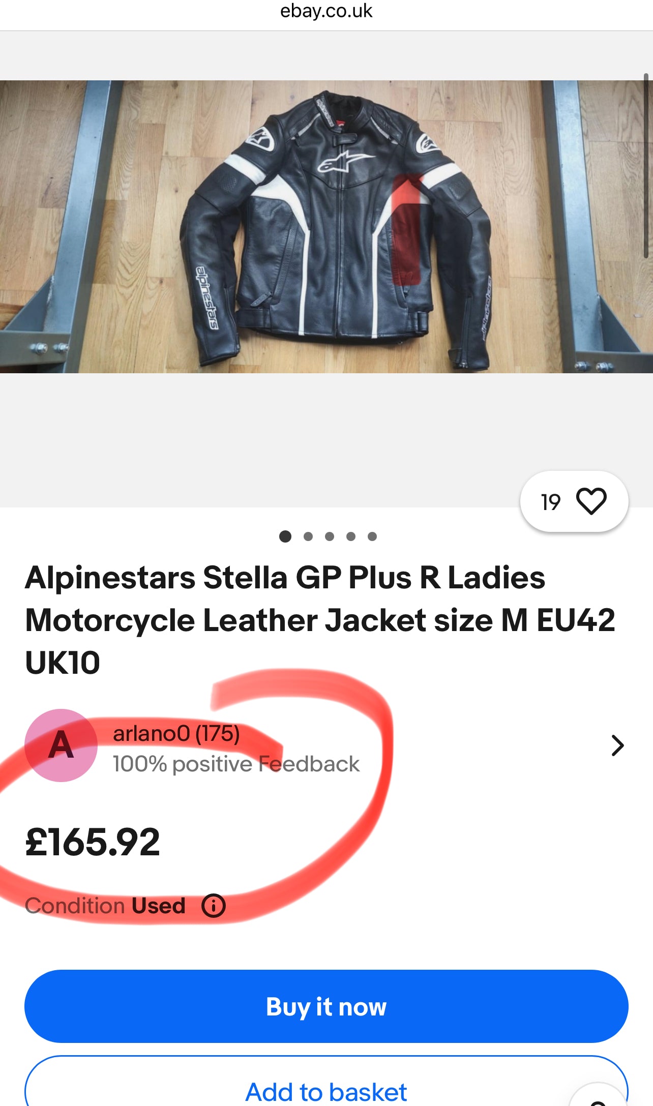 ZSuper RARE Alpinestars Stella GP Plus Riding Original Leather Jacket Padded (XS)
