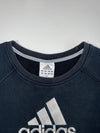 Adidas Big Logo Embroidered Crewneck Sweatshirt  Black  (M)
