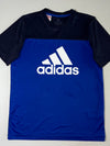 Adidas Performance Big Logo Blue & Navy Sports T-Shirt (S)