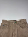 Vintage 90s Tommy Hilfiger Khaki Carpenter Jeans Big Flag Patch (W:30) (L:44)