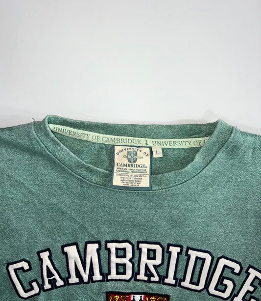 Cambridge University Embroidered Crest Sweatshirt – Sage Green (L)