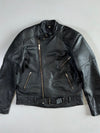 Vintage Belted Leather Heavy Biker Jacket (XL/2Xl)