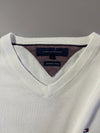 Tommy Hilfiger Premium Cotton V-Neck Sweater – White (L)