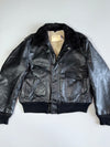 Schott NYC Vintage A2 Flight Pure Leather Bomber Jacket Shearling Fur Lining Made in USA (L)